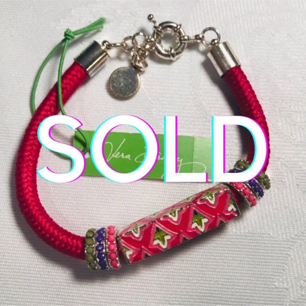 Vera Bradley Bangle Bracelet Venetian Paisley Pink Floral Designer Stone NEW NWT